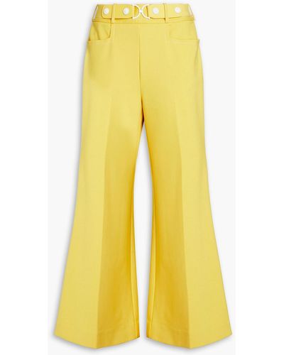 Zimmermann Belted Jersey Wide-leg Trousers - Yellow