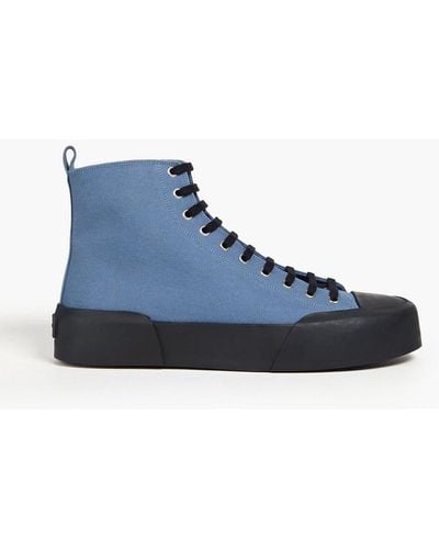 Jil Sander Canvas High-top Sneakers - Blue