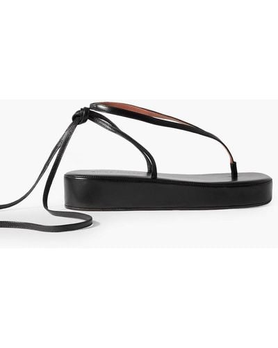 AMINA MUADDI Jamie Leather Platform Sandals - Black