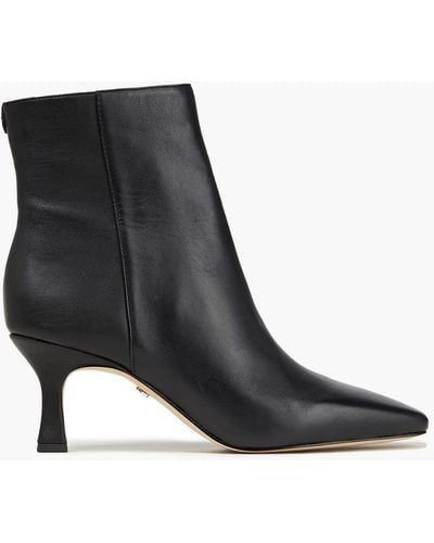 Sam Edelman Lizzo Leather Ankle Boots - Black