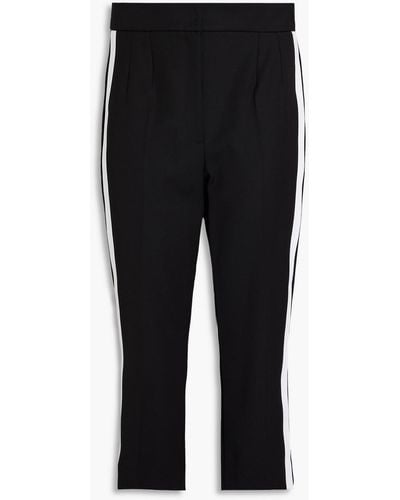 Dolce & Gabbana Cropped Wool-blend Twill Tapered Trousers - Black