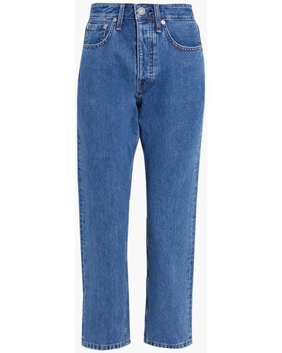 Rag & Bone Maya Cropped High-rise Slim-leg Jeans - Blue