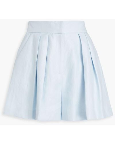 Claudie Pierlot Espoir Belted Linen-twill Shorts - Blue