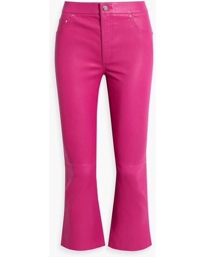Walter Baker Tony Leather Kick-flare Trousers - Pink