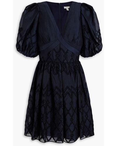 ML Monique Lhuillier Cutout Devoré-organza Mini Dress - Black
