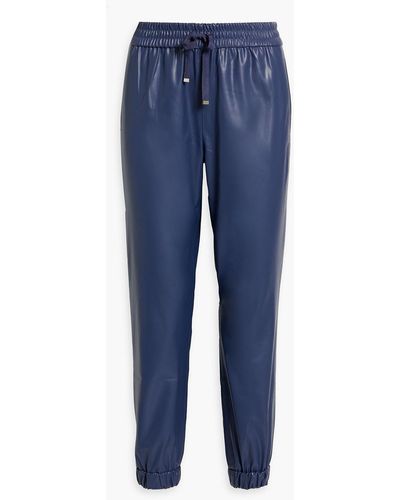 Cami NYC Dalton Faux Leather Tapered Trousers - Blue