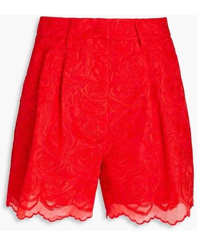 Vivetta Shorts aus organza mit stickereien - Rot