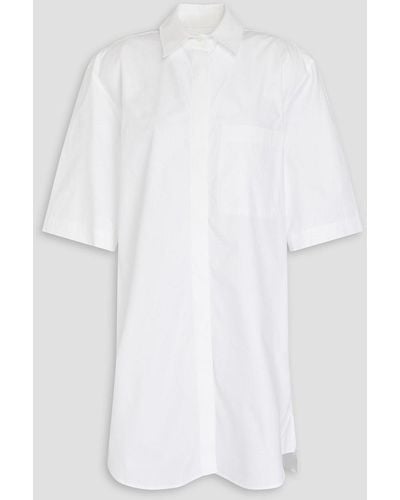 Loulou Studio Evora Cotton Mini Shirt Dress - White