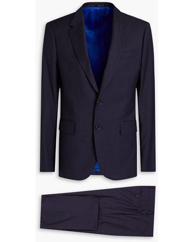 Paul Smith Checked Wool Suit - Blue