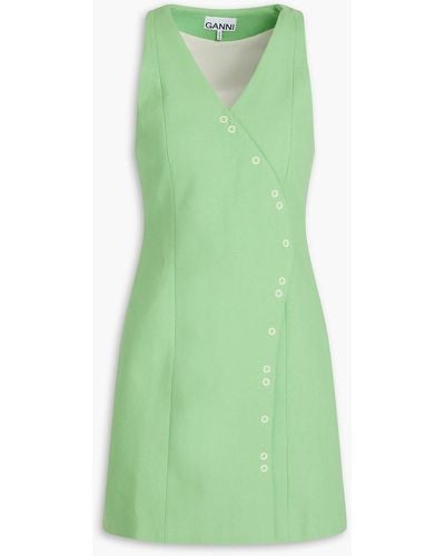 Ganni Cotton Mini Dress - Green