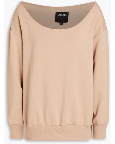 L'Agence Stretch Cotton And Modal-blend Sweatshirt - Natural