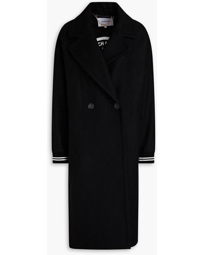 Each x Other Double-breasted Embroidered Wool-blend Felt Coat - Black