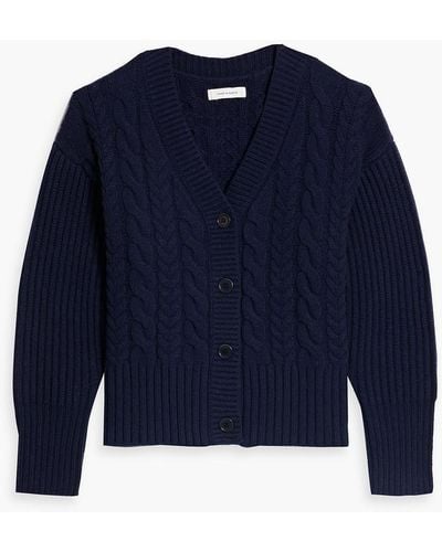 Chinti & Parker Aran Cable-knit Wool Cardigan - Blue