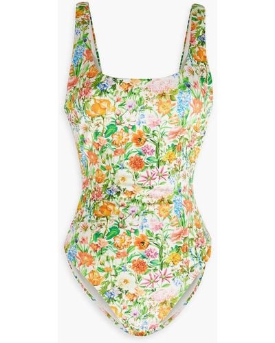 Onia Floral-print Swimsuit - Yellow