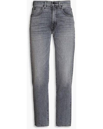 SLVRLAKE Denim Sophie Faded High-rise Straight-leg Jeans - Gray