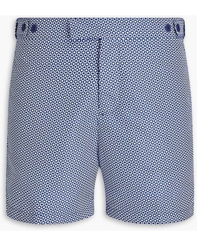 Frescobol Carioca Mid-length Printed Swim Shorts - Blue