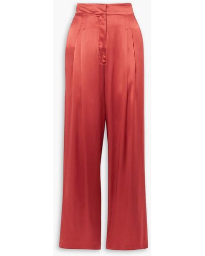 Gauchère Sansha Silk-satin Wide-leg Pants - Red