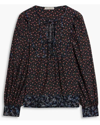 Ulla Johnson Colette bluse aus einer baumwollmischung mit floralem print - Schwarz