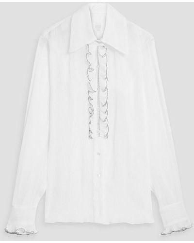 Anna Sui Ruffled Lyocell-georgette Blouse - White