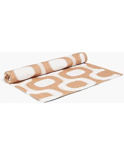 Frescobol Carioca Printed Cotton And Linen-blend Beach Towel - White