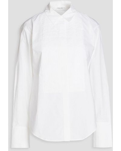 FRAME The Standard Pintucked Organic Cotton-poplin Shirt - White