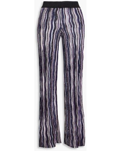 Missoni Sequin-embellished Crochet-knit Flared Trousers - Blue