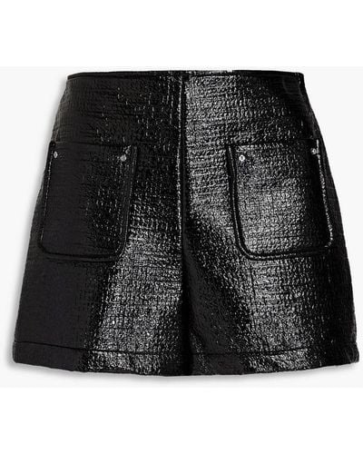 Maje Itlie Coated Tweed Shorts - Black