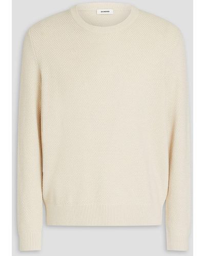 Sandro Textured-knit Wool-blend Jumper - White