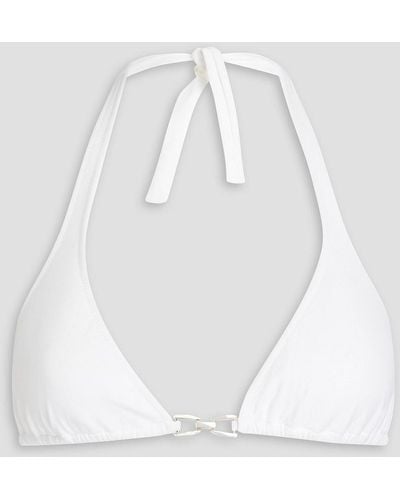 Melissa Odabash Bahamas Embellished Triangle Bikini Top - White