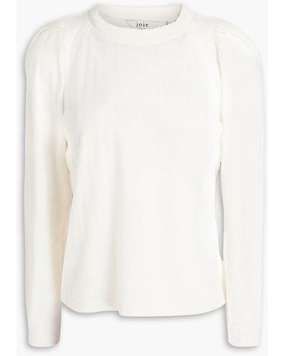 Joie Stanton pullover aus pointelle-strick mit raffung - Weiß