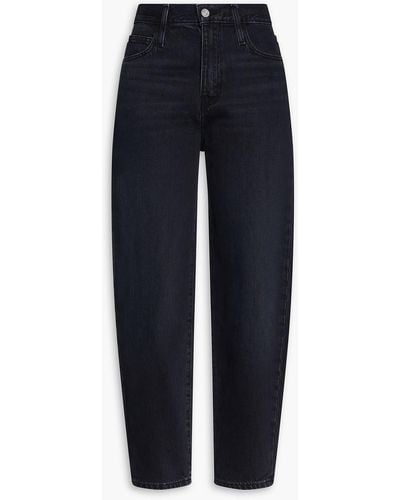FRAME Cropped High-rise Tapered Jeans - Blue