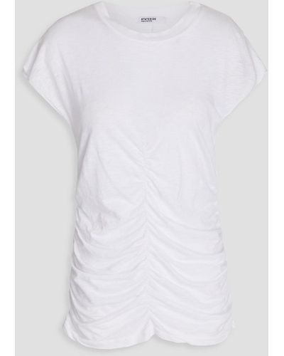 Stateside Ruched Slub Supima Cotton-jersey T-shirt - White