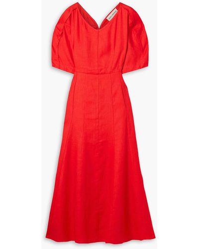 Mara Hoffman Sicily Hemp Midi Dress - Red