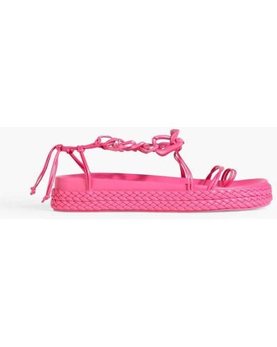 Aje. Astrid Chain-embellished Leather Platform Sandals - Pink