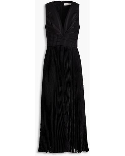 Zimmermann Pleated Jacquard Midi Dress - Black