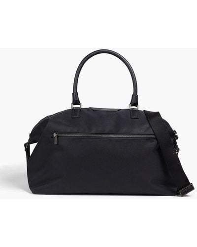 Serapian Leather-trimmed Twill Weekend Bag - Black