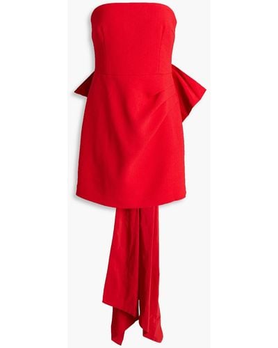 Rebecca Vallance Strapless Bow-embellished Crepe Mini Dress - Red