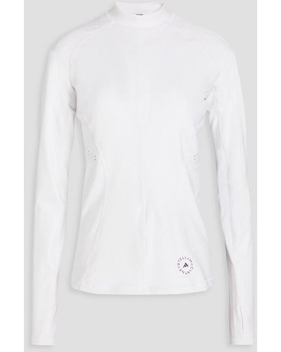 adidas By Stella McCartney Logo-print Stretch-jersey Top - White