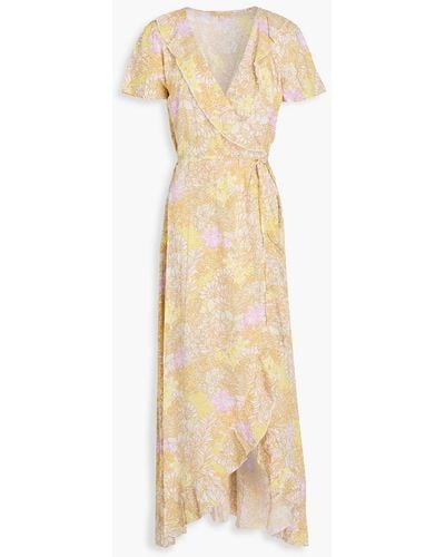 Melissa Odabash Dreamer Ruffled Floral-print Maxi Wrap Dress - Natural