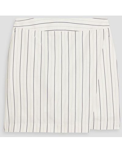 Palmer//Harding Skirt-effect Striped Cotton-poplin Shorts - White