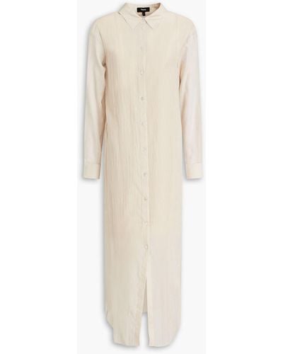 Theory Crinkled Cotton-voile Midi Shirt Dress - Natural