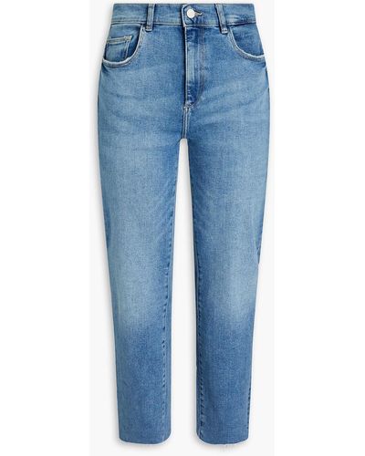 DL1961 Patti hoch sitzende cropped jeans mit geradem bein - Blau