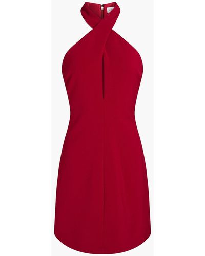 Halston Crepe Halterneck Mini Dress - Red