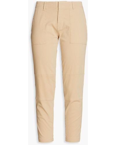 ATM Cropped Cotton-blend Twill Tapered Trousers - Natural