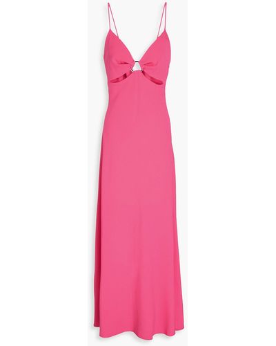 Claudie Pierlot Cutout Cady Maxi Slip Dress - Pink