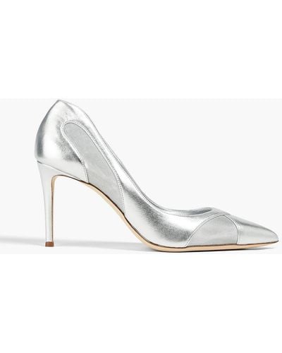 Giuseppe Zanotti Mesh And Suede Court Shoes - White