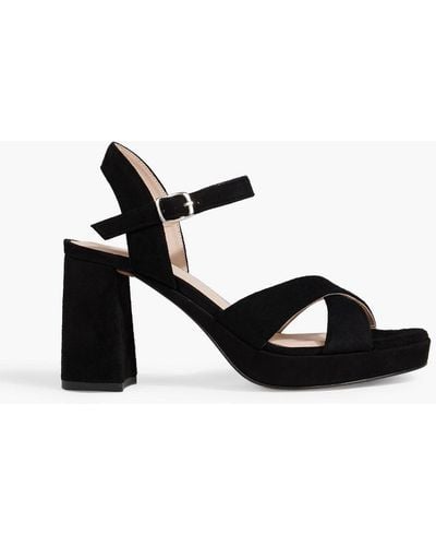 Iris & Ink Estelle Suede Platform Sandals - Black