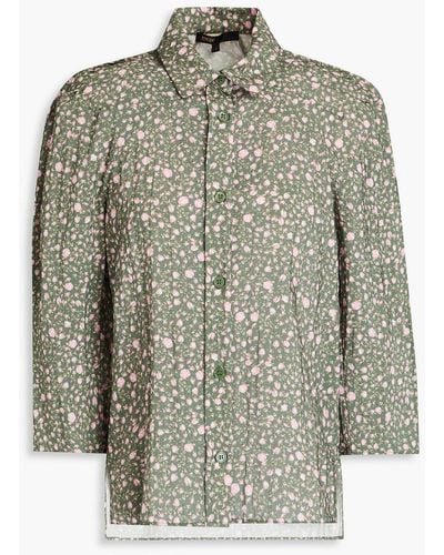 Maje Hemd aus webstoff mit floralem print - Grau