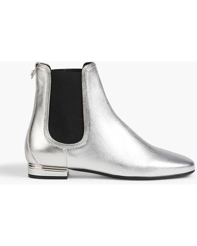 Ferragamo Aicha Textured-leather Chelsea Boots - White
