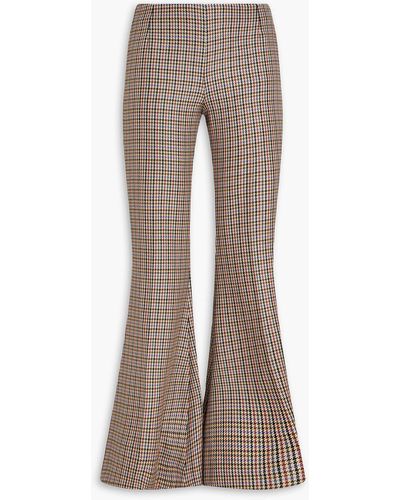 Stella McCartney Mona Houndstooth Wool Flared Trousers - Grey
